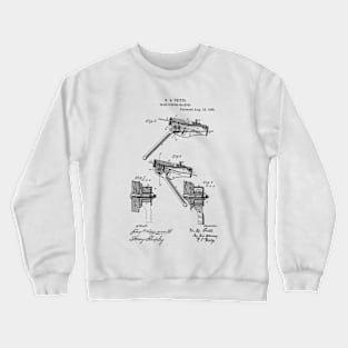 Grain Binding Machine Vintage Patent Hand Drawing Crewneck Sweatshirt